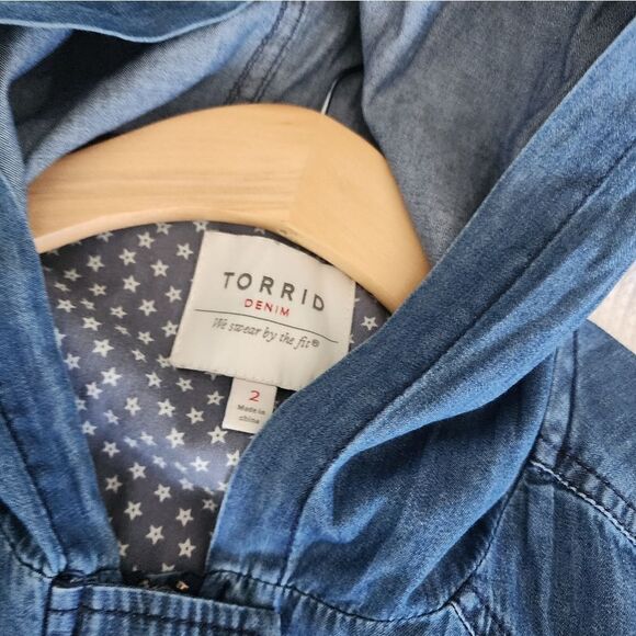 Torrid oversized jean utilitarian jacket - Picture 10 of 13